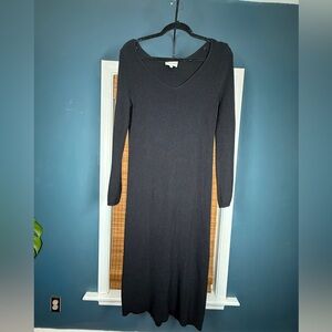 Black knit cozy sweater dress